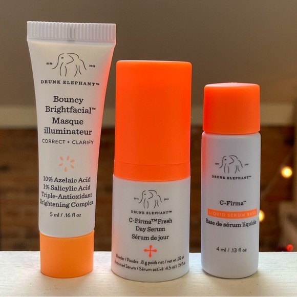 ✨DRUNK ELEPHANT✨Bundle of Minis - Bouncy Brightfacial & C-Firma Serum + Base - Picture 2 of 16